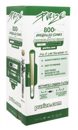 Purize Pre-Rolled King Size Cones unbleached XTRA 800 Stk.